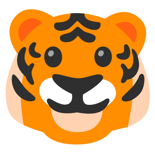 tiger slightly smiling face