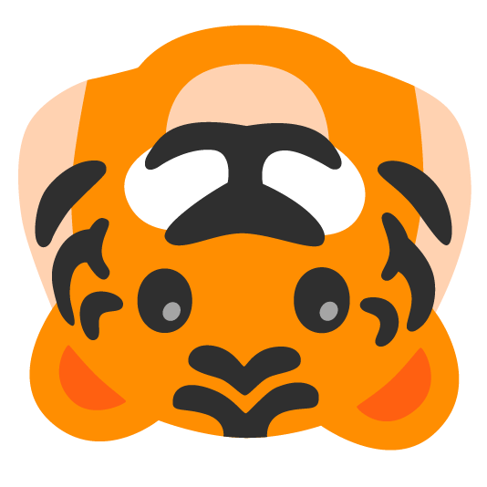 tiger upside down face