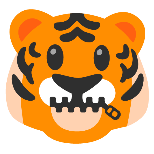 tiger zipper mouth face