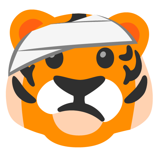 tiger face with head bandage