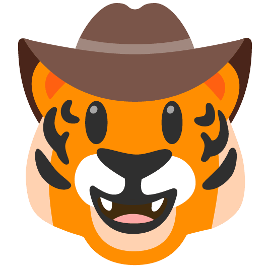 tiger face with cowboy hat
