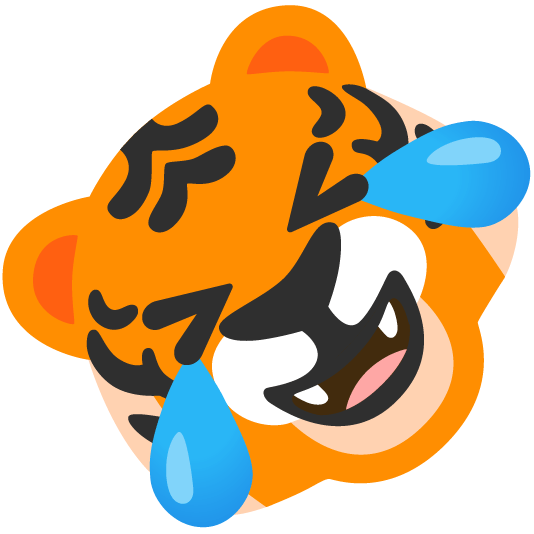 tiger rolling on the floor laughing