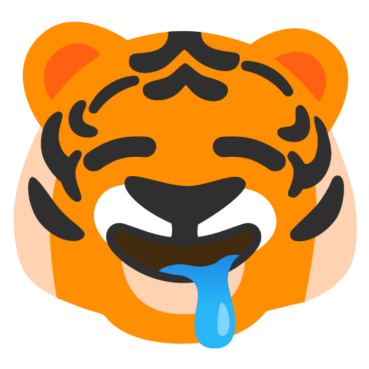 tiger drooling face