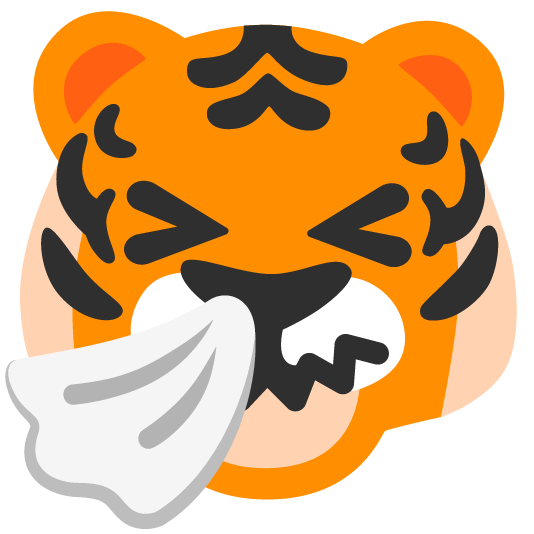 tiger sneezing face