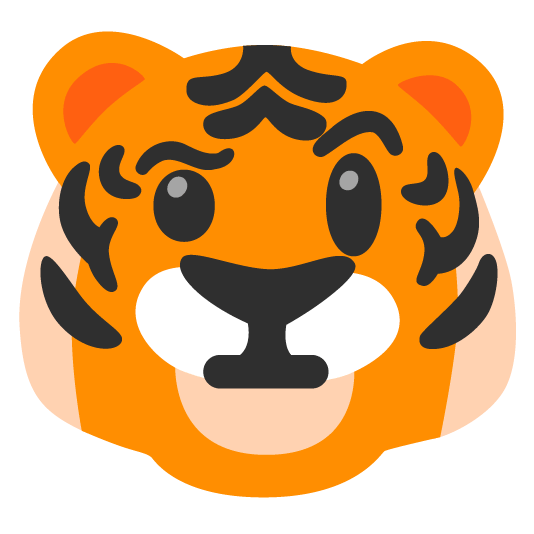 tiger face with raised eyebrow