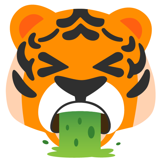 tiger face vomiting
