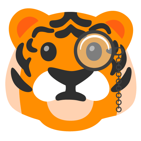 tiger face with monocle