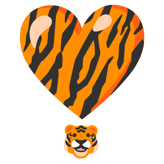 tiger heavy heart exclamation mark ornament