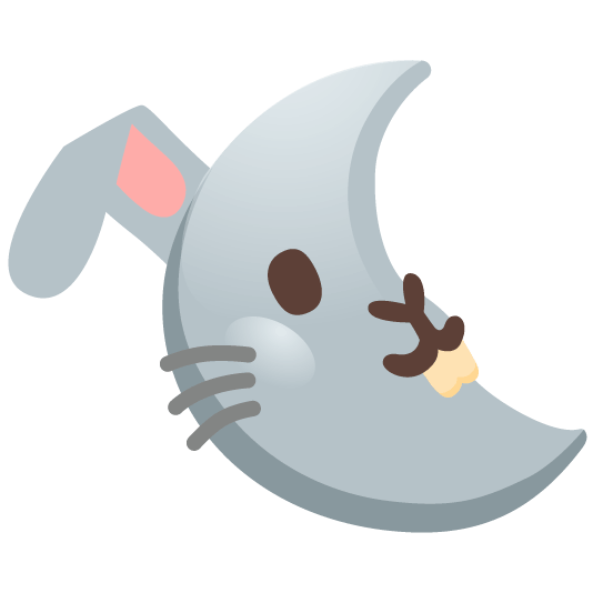 rabbit last quarter moon with face