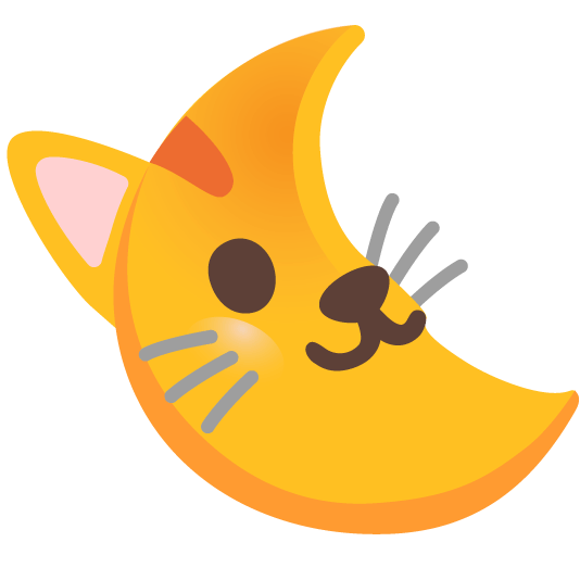 cat last quarter moon with face