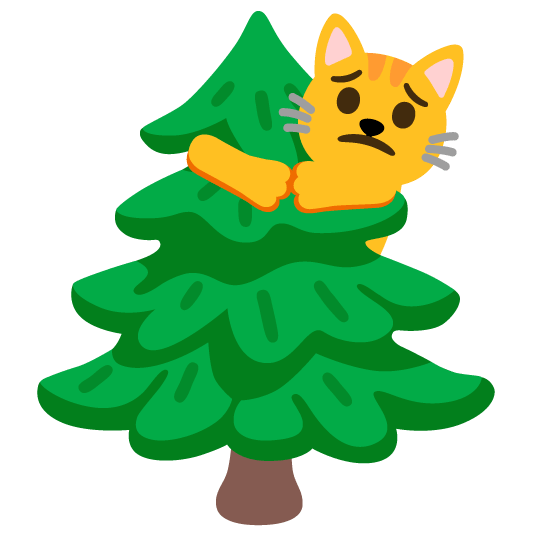 cat evergreen tree