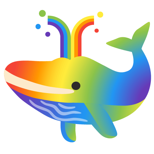 whale rainbow