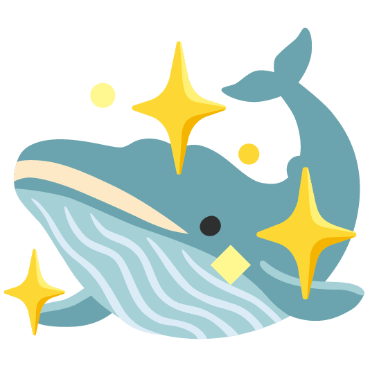 whale sparkling heart