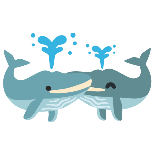 whale revolving hearts