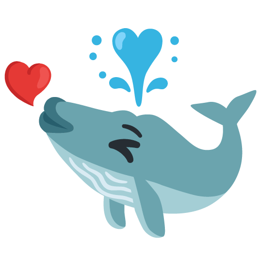 whale kissing heart