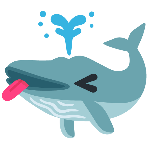 whale stuck out tongue closed eyes