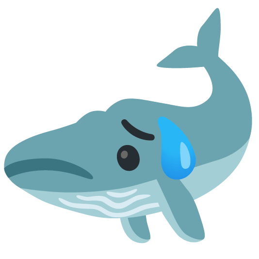 whale disappointed relieved