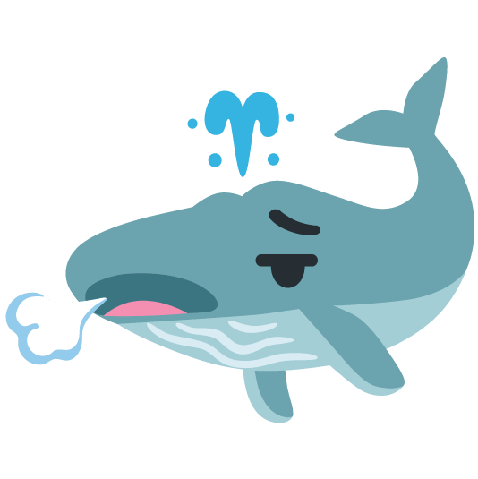 whale face exhaling