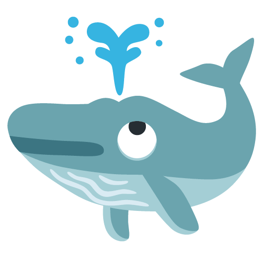 whale face with rolling eyes
