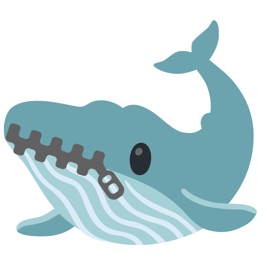 whale zipper mouth face