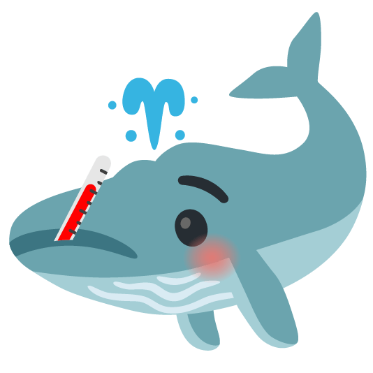 whale face with thermometer
