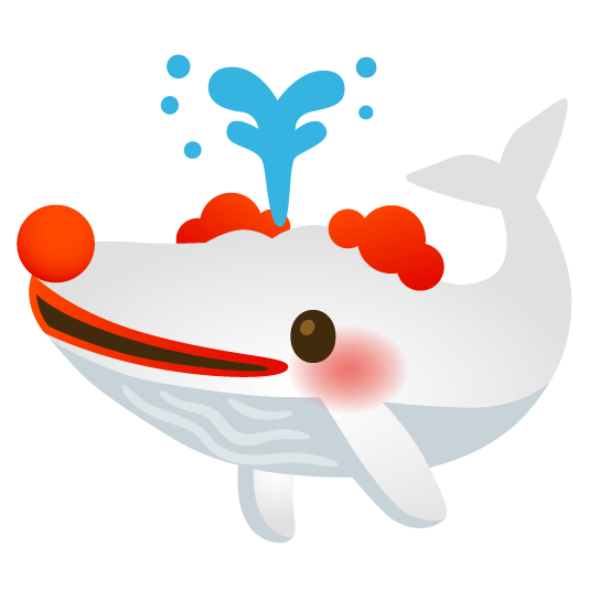 whale clown face
