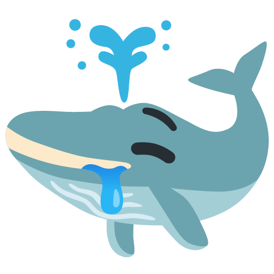 whale drooling face