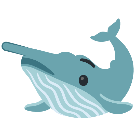 whale lying face