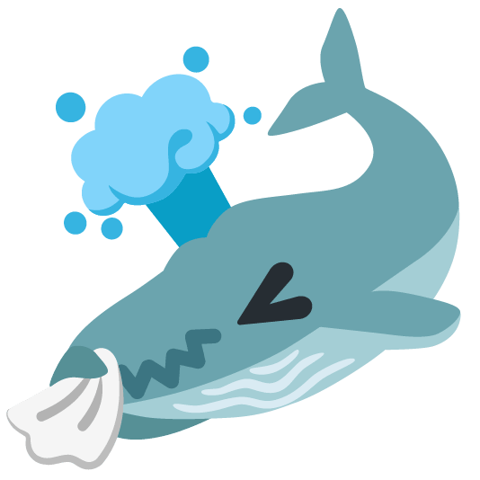 whale sneezing face