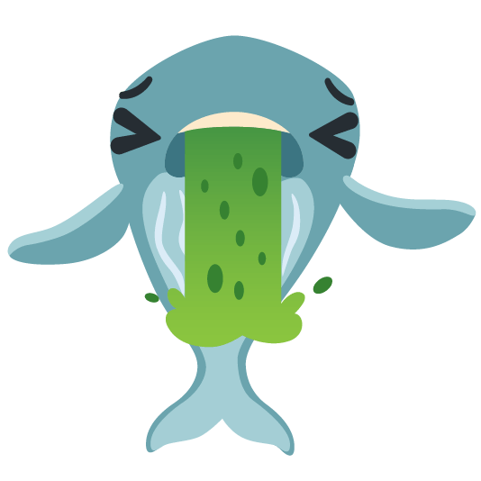 whale face vomiting
