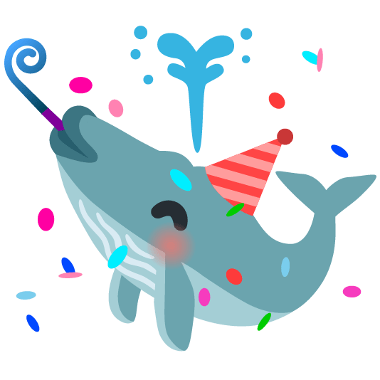 whale partying face