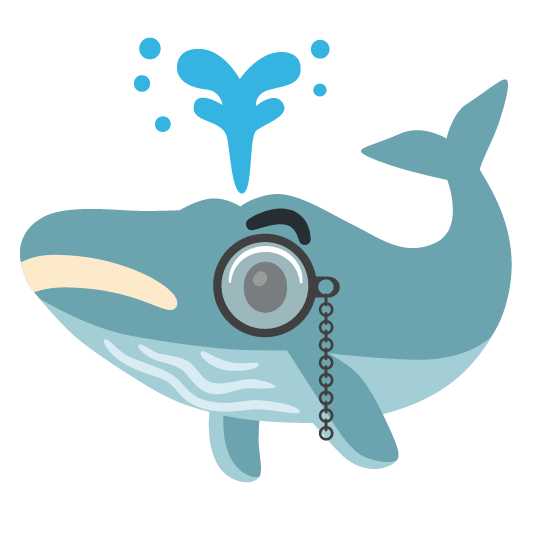 whale face with monocle