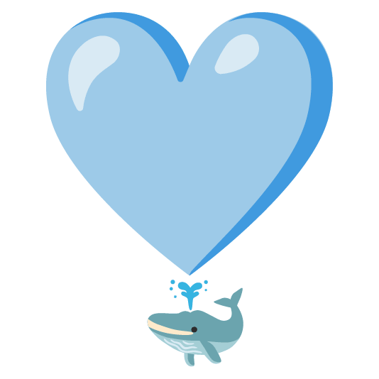 whale heavy heart exclamation mark ornament