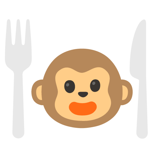 monkey face knife fork plate