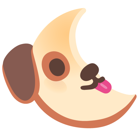 dog last quarter moon with face