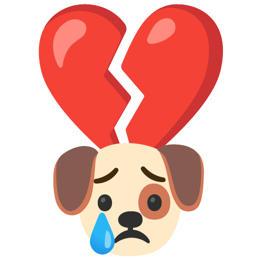 dog broken heart