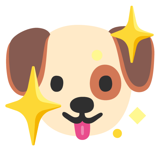 dog sparkling heart