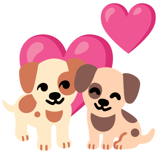 dog revolving hearts