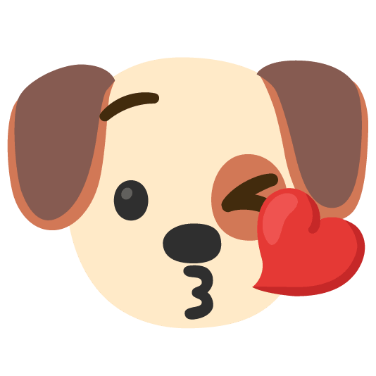 dog kissing heart