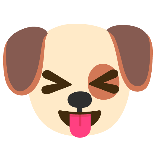 dog stuck out tongue closed eyes