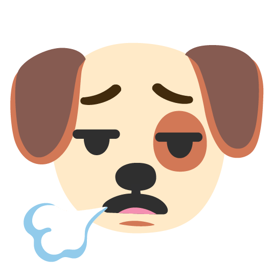 dog face exhaling