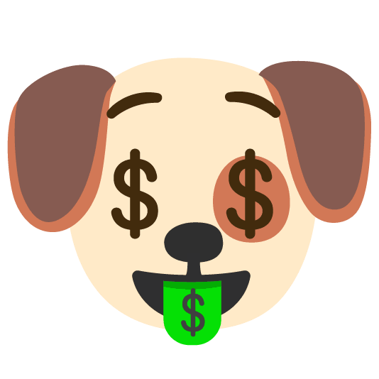 dog money mouth face
