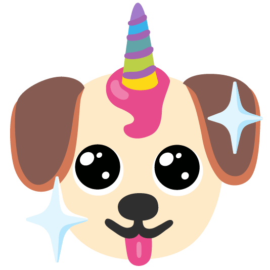 dog unicorn face