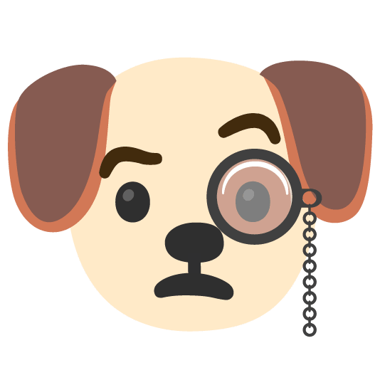dog face with monocle