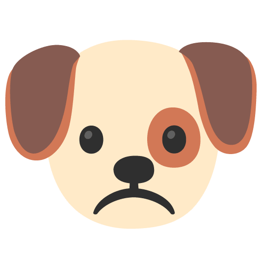 dog white frowning face