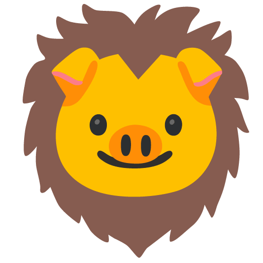 pig lion face
