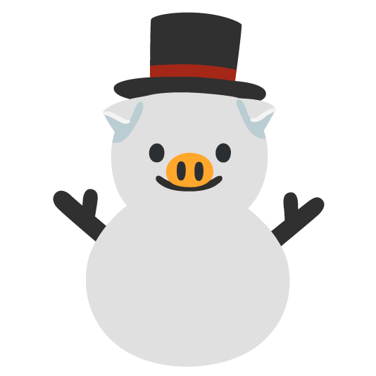 pig snowman without snow