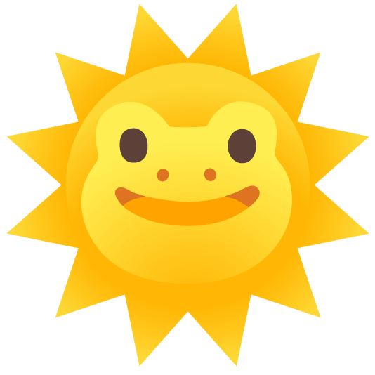 frog sun with face