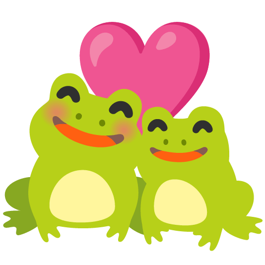 frog revolving hearts