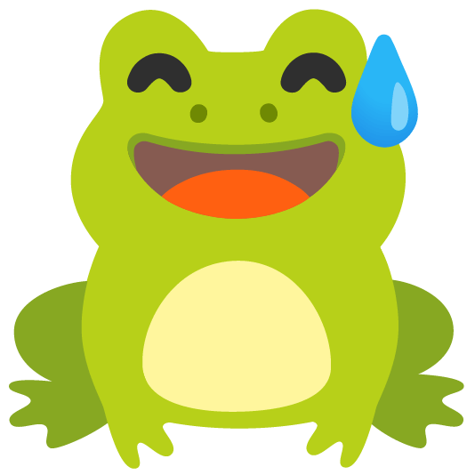frog sweat smile